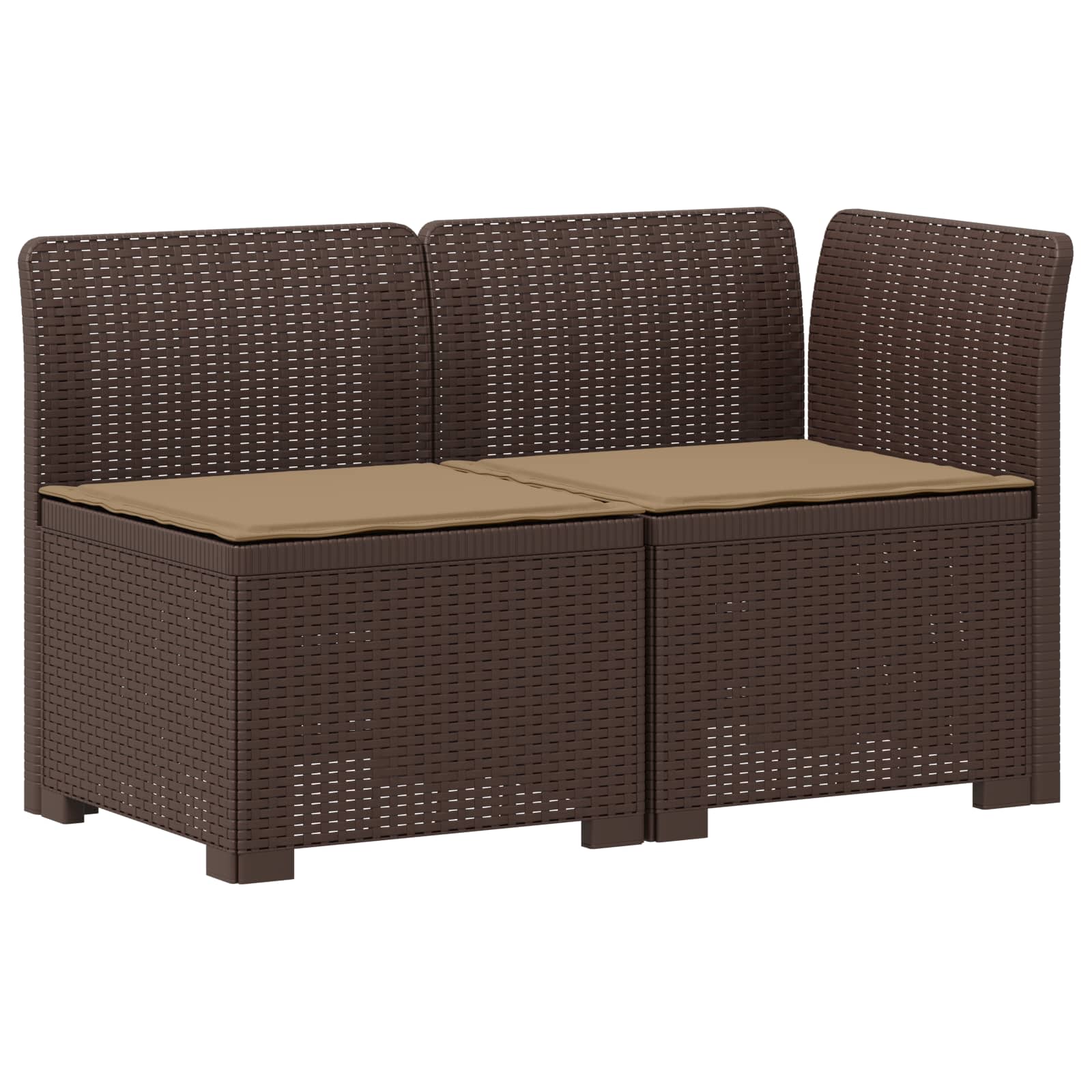 vidaXL Sofa Ogrodowa 2-osobowa z Poduszkami w Wyglądzie Rattanowym PP