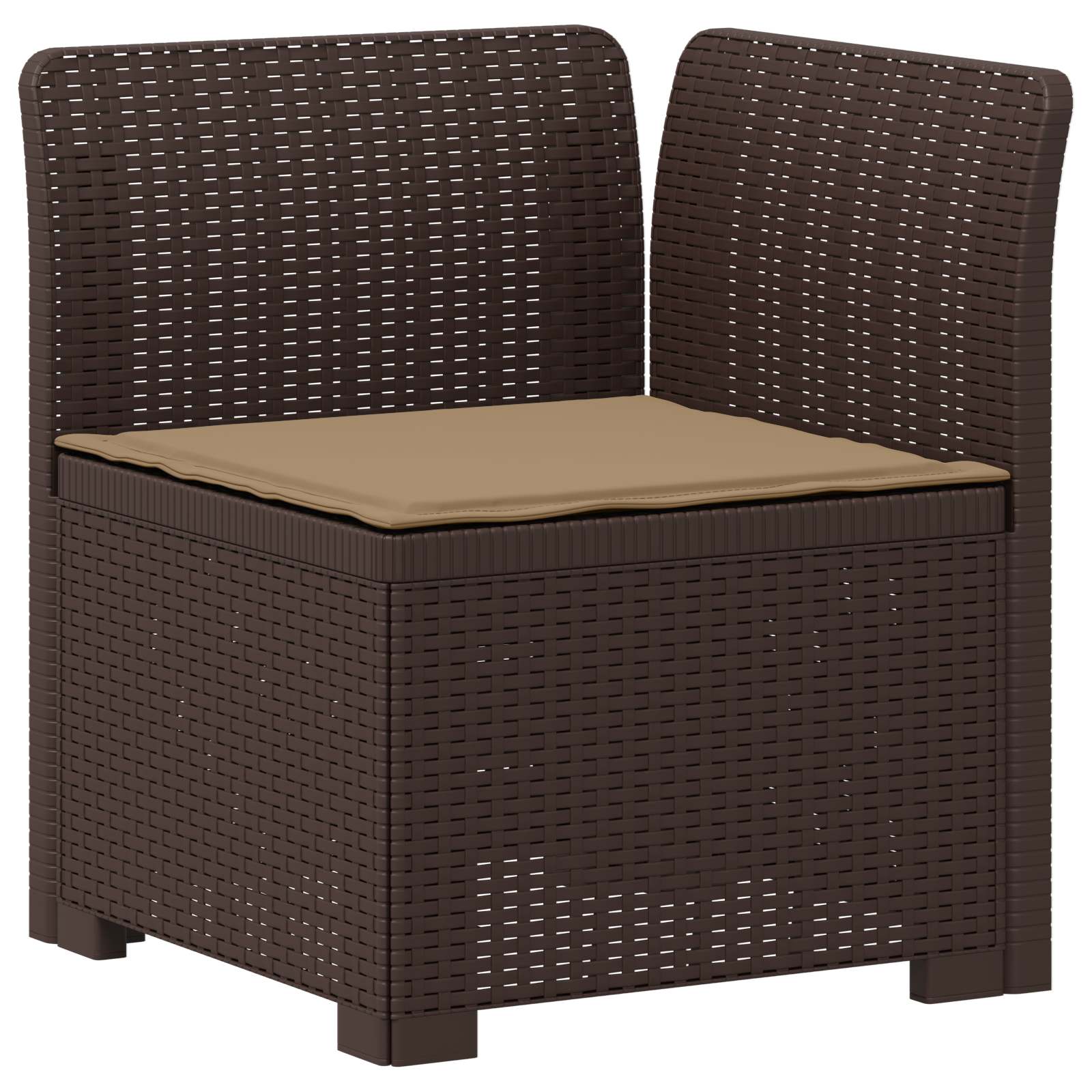 vidaXL Sofa Ogrodowa 2-osobowa z Poduszkami w Wyglądzie Rattanowym PP