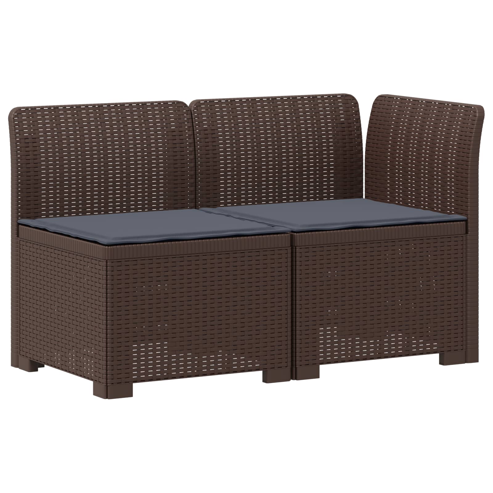 vidaXL Sofa Ogrodowa 2-osobowa z Poduszkami w Wyglądzie Rattanowym PP
