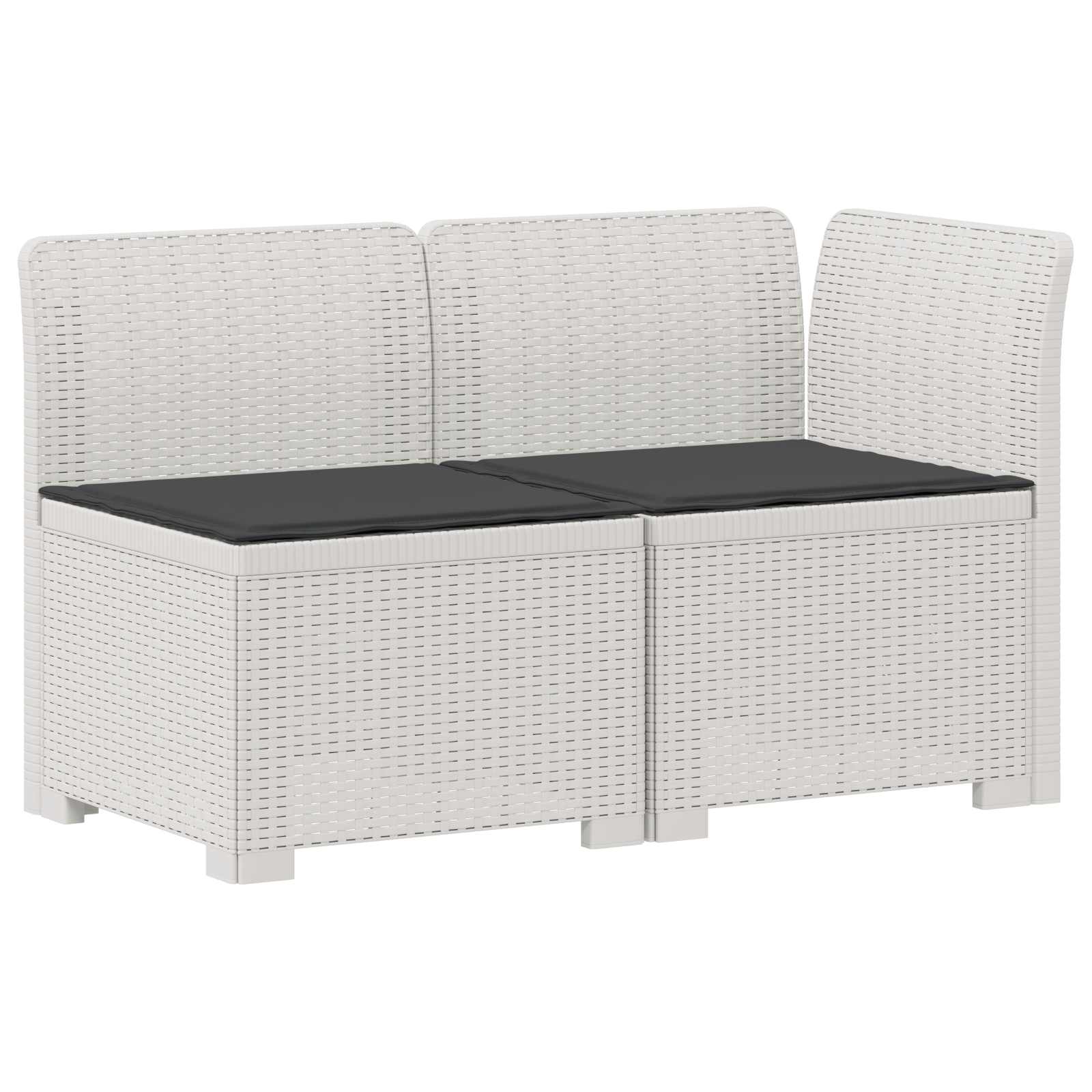 vidaXL Sofa Ogrodowa 2-osobowa z Poduszkami w Wyglądzie Rattanowym PP