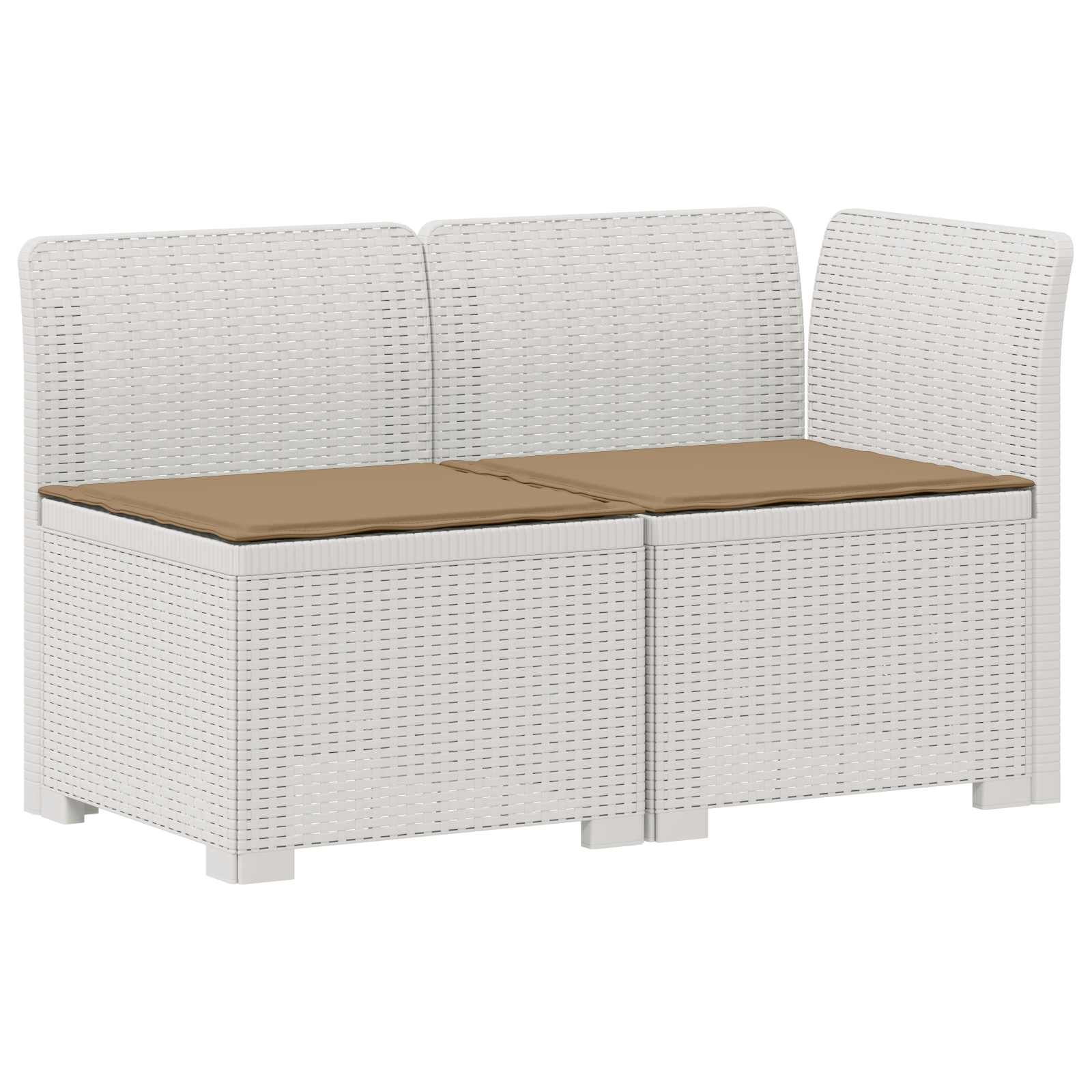 vidaXL Sofa Ogrodowa 2-osobowa z Poduszkami w Wyglądzie Rattanowym PP