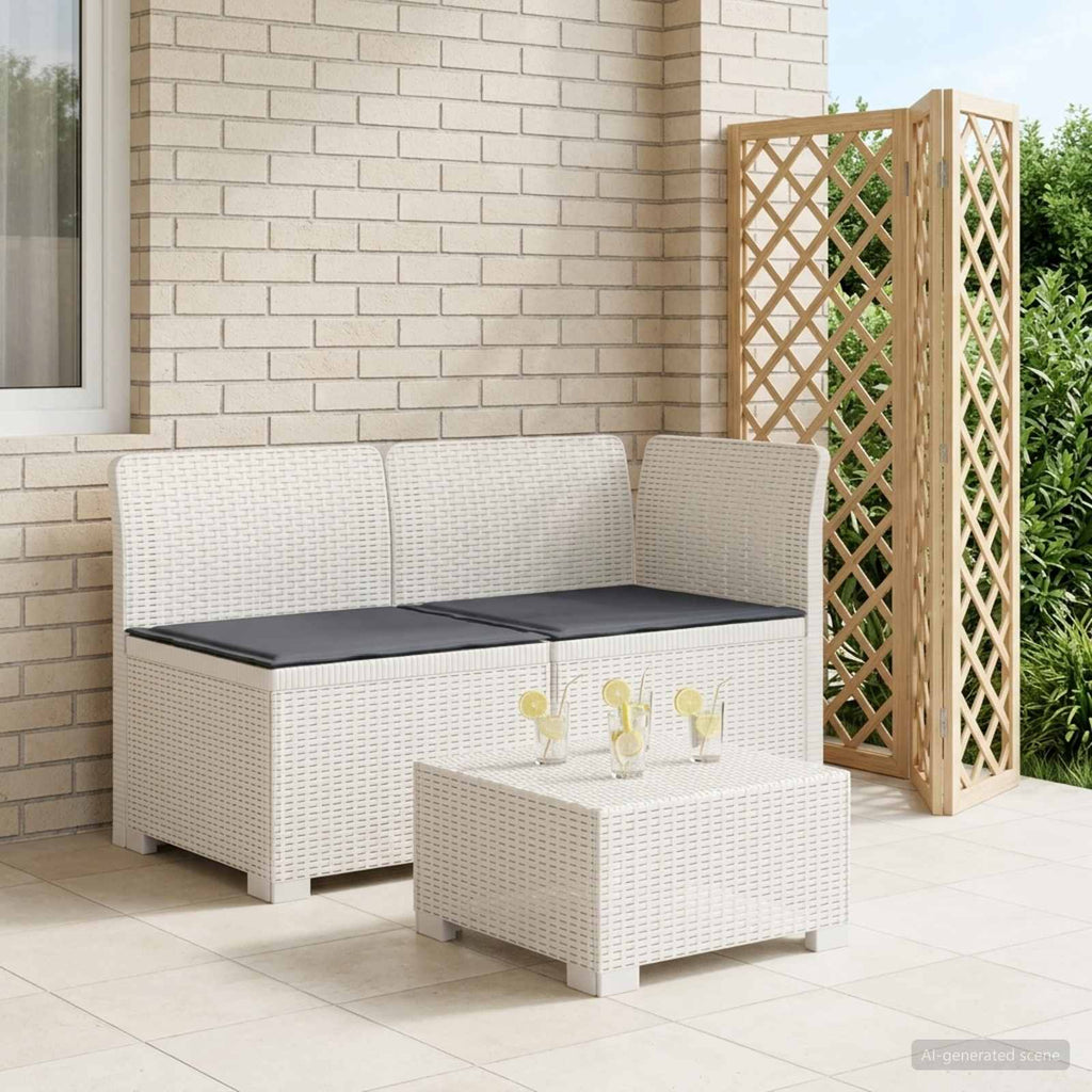 vidaXL Sofa Ogrodowa 2-osobowa z Poduszkami w Wyglądzie Rattanowym PP