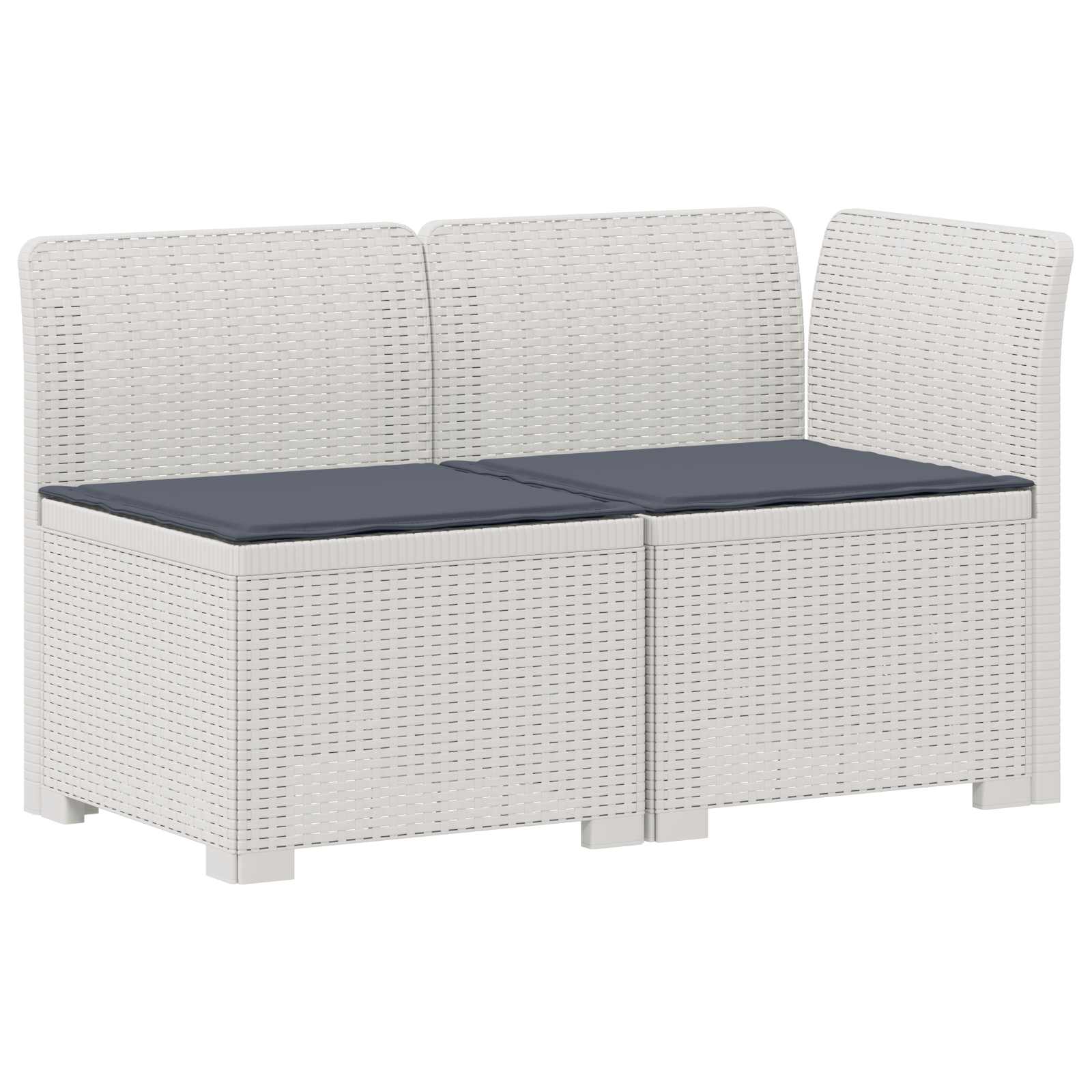 vidaXL Sofa Ogrodowa 2-osobowa z Poduszkami w Wyglądzie Rattanowym PP