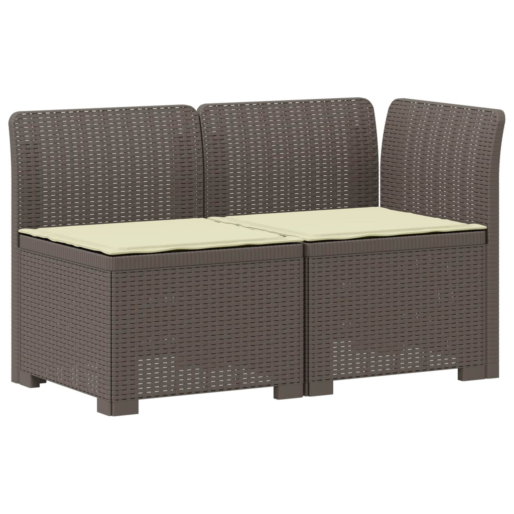 vidaXL Sofa Ogrodowa 2-osobowa z Poduszkami w Wyglądzie Rattanowym PP