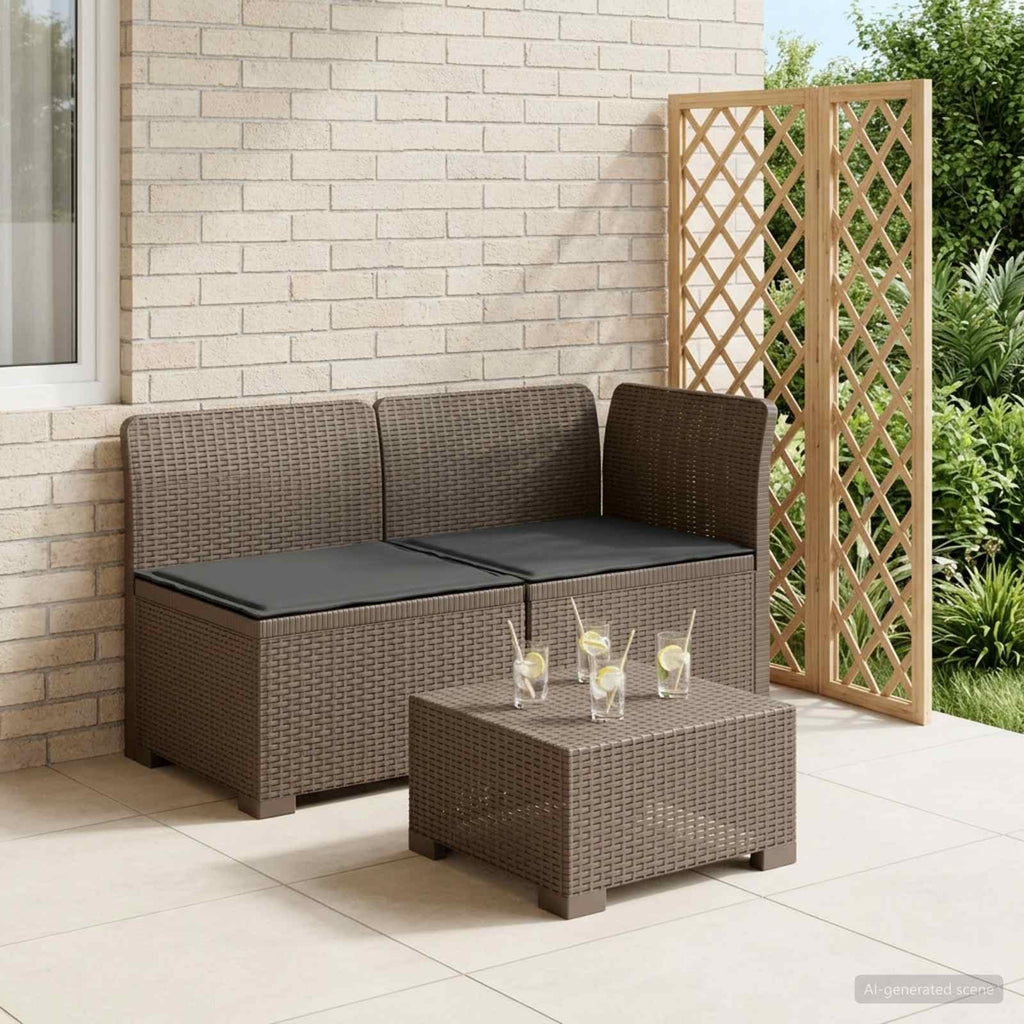 vidaXL Sofa Ogrodowa 2-osobowa z Poduszkami w Wyglądzie Rattanowym PP