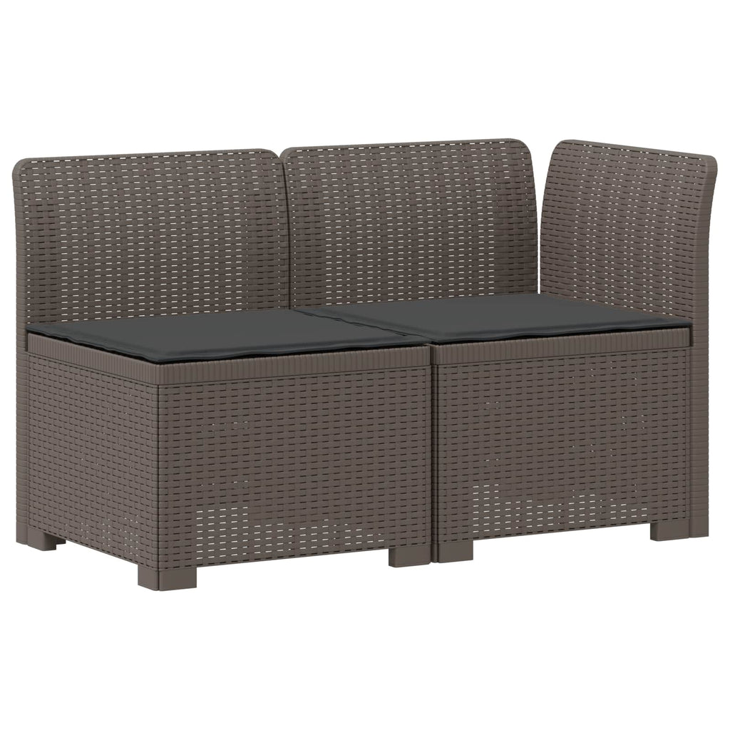 vidaXL Sofa Ogrodowa 2-osobowa z Poduszkami w Wyglądzie Rattanowym PP