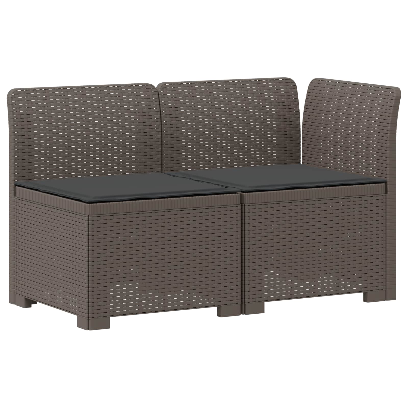 vidaXL Sofa Ogrodowa 2-osobowa z Poduszkami w Wyglądzie Rattanowym PP