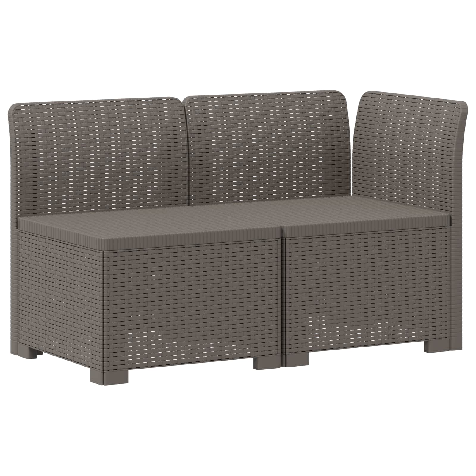 vidaXL Sofa Ogrodowa 2-osobowa z Poduszkami w Wyglądzie Rattanowym PP