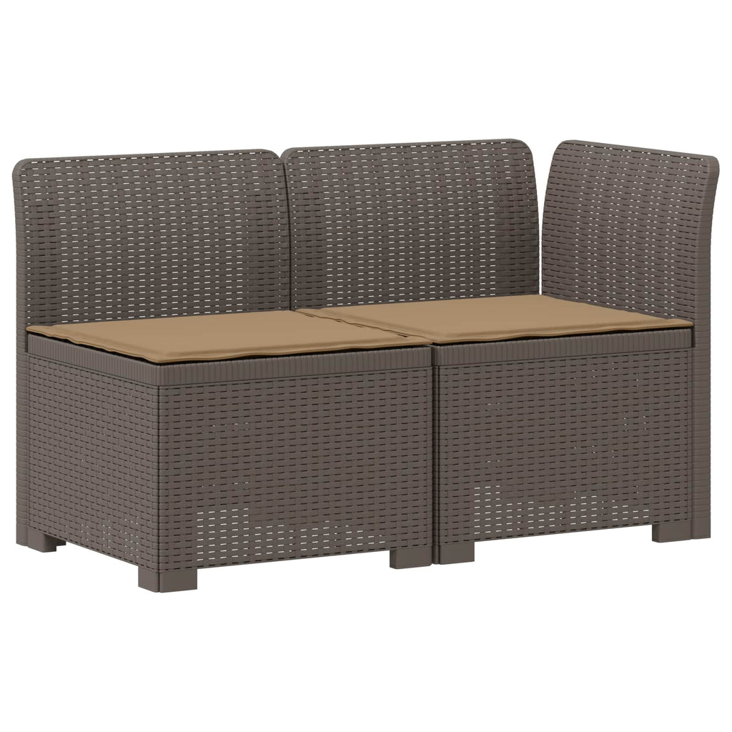 vidaXL Sofa Ogrodowa 2-osobowa z Poduszkami w Wyglądzie Rattanowym PP