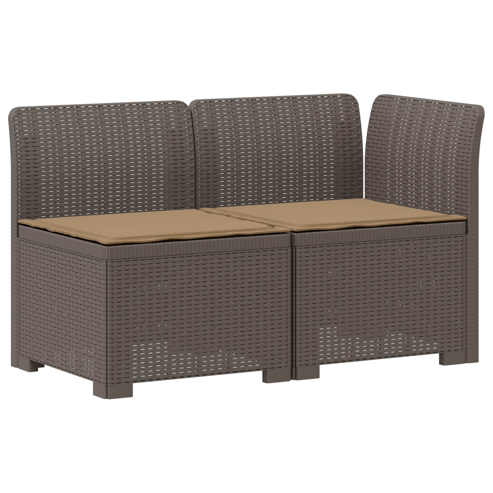 vidaXL Sofa Ogrodowa 2-osobowa z Poduszkami w Wyglądzie Rattanowym PP