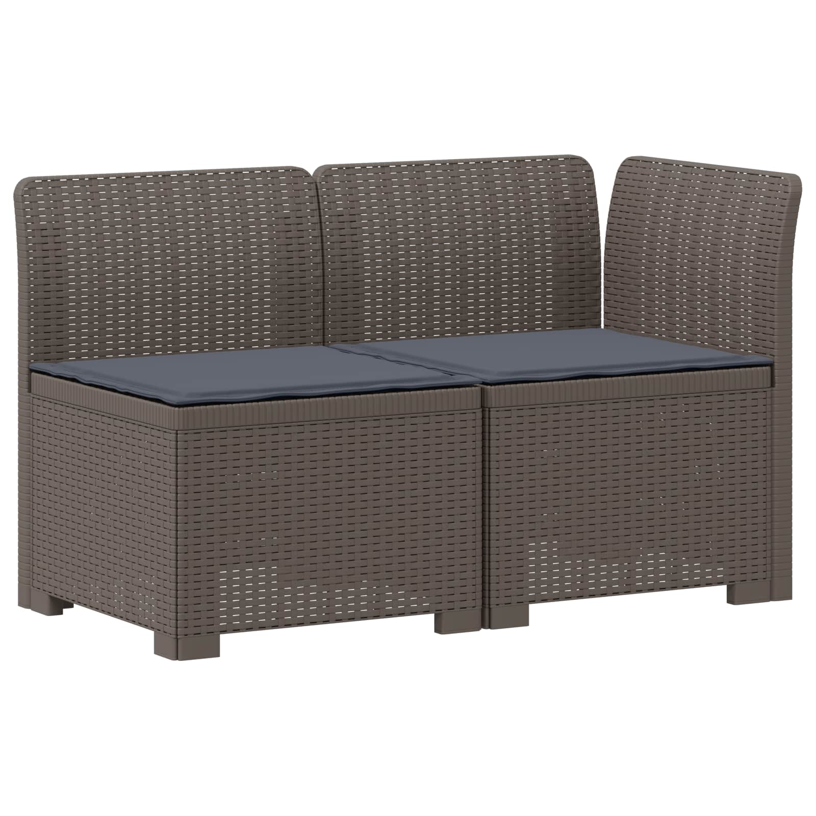 vidaXL Sofa Ogrodowa 2-osobowa z Poduszkami w Wyglądzie Rattanowym PP