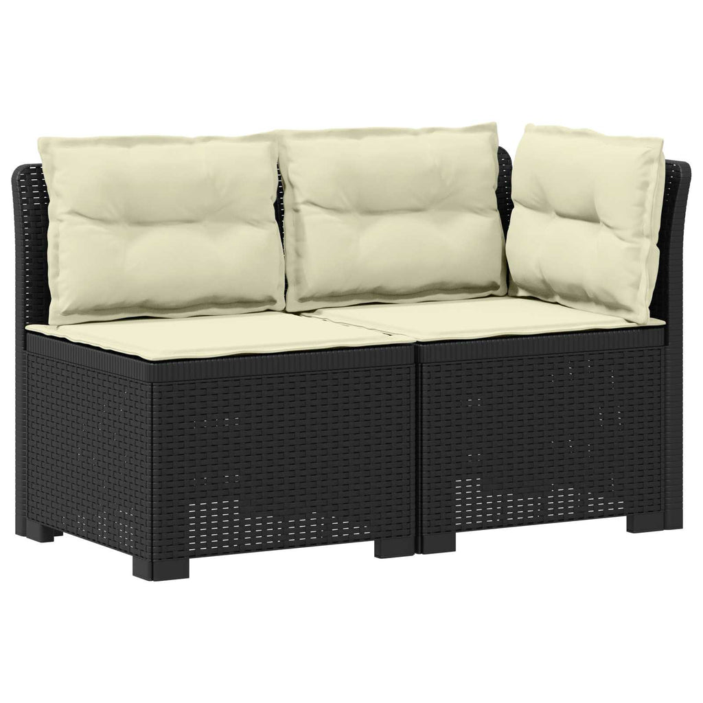vidaXL Sofa Ogrodowa 2-osobowa z Poduszkami w Wyglądzie Rattanowym PP