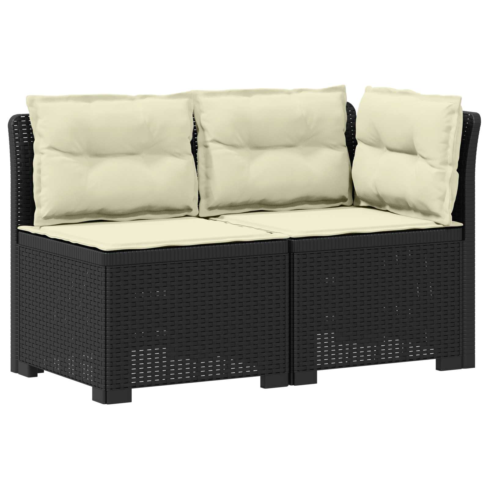 vidaXL Sofa Ogrodowa 2-osobowa z Poduszkami w Wyglądzie Rattanowym PP
