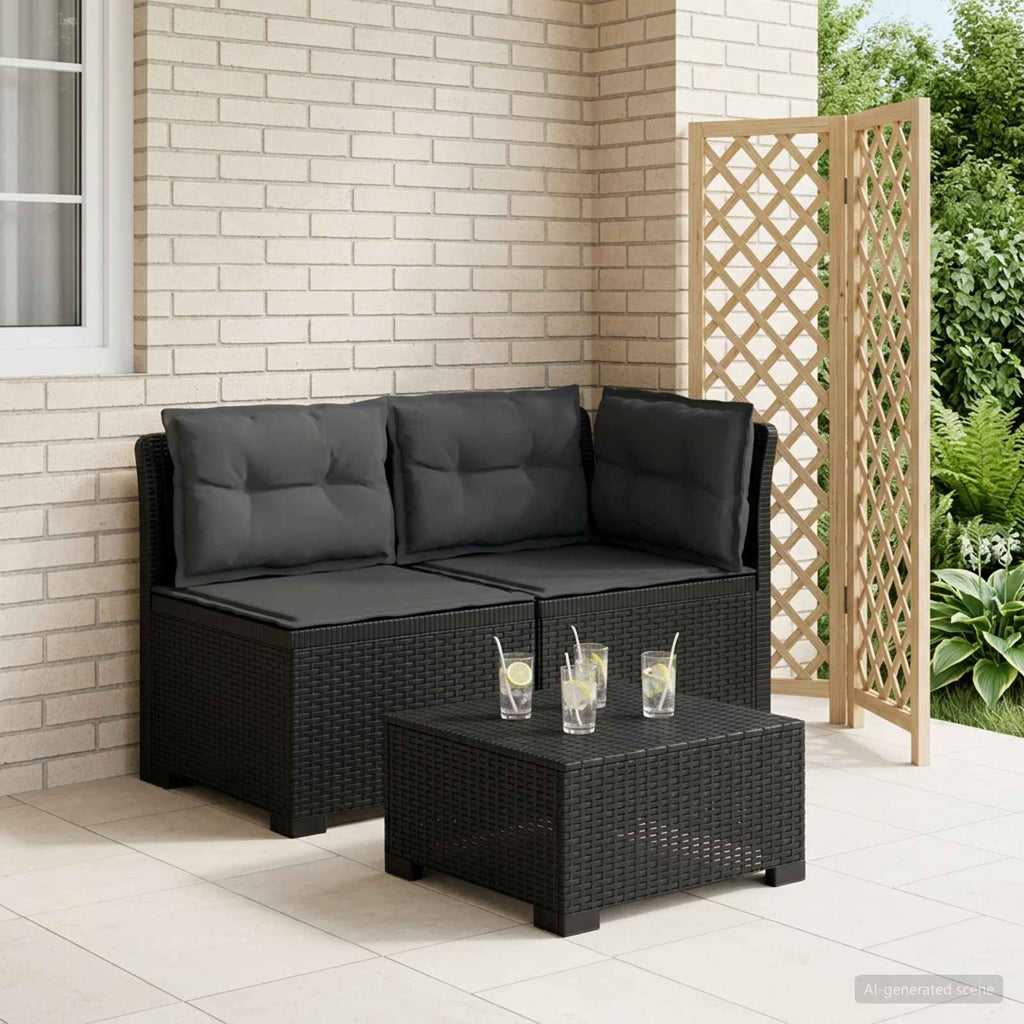 vidaXL Sofa Ogrodowa 2-osobowa z Poduszkami w Wyglądzie Rattanowym PP