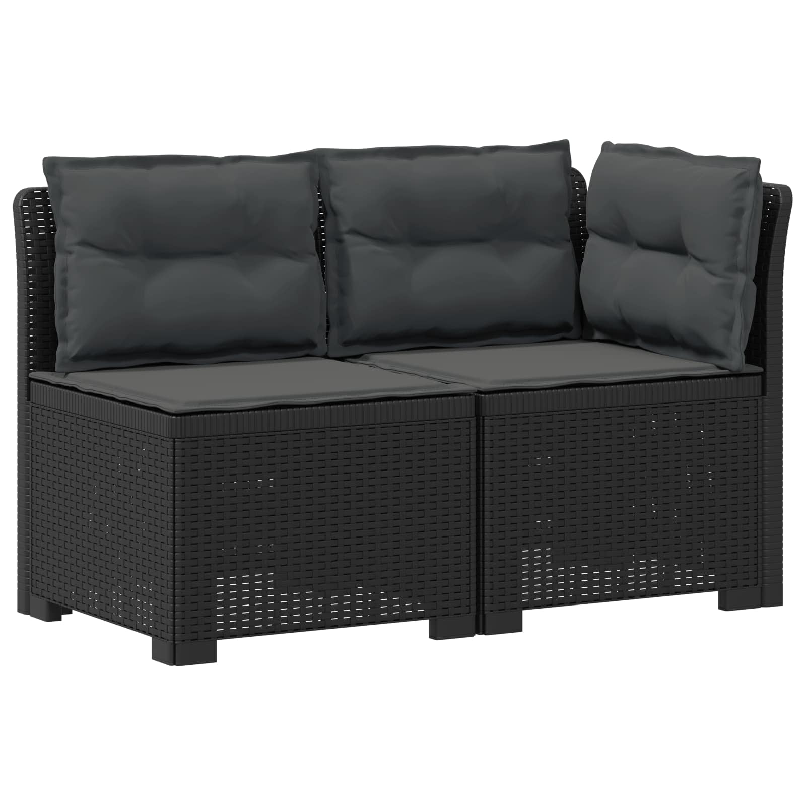 vidaXL Sofa Ogrodowa 2-osobowa z Poduszkami w Wyglądzie Rattanowym PP