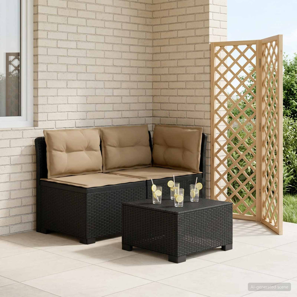 vidaXL Sofa Ogrodowa 2-osobowa z Poduszkami w Wyglądzie Rattanowym PP