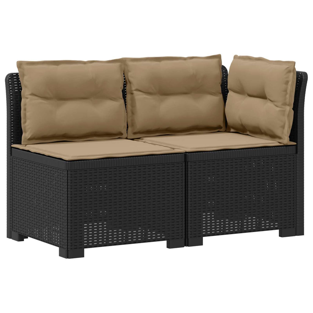 vidaXL Sofa Ogrodowa 2-osobowa z Poduszkami w Wyglądzie Rattanowym PP