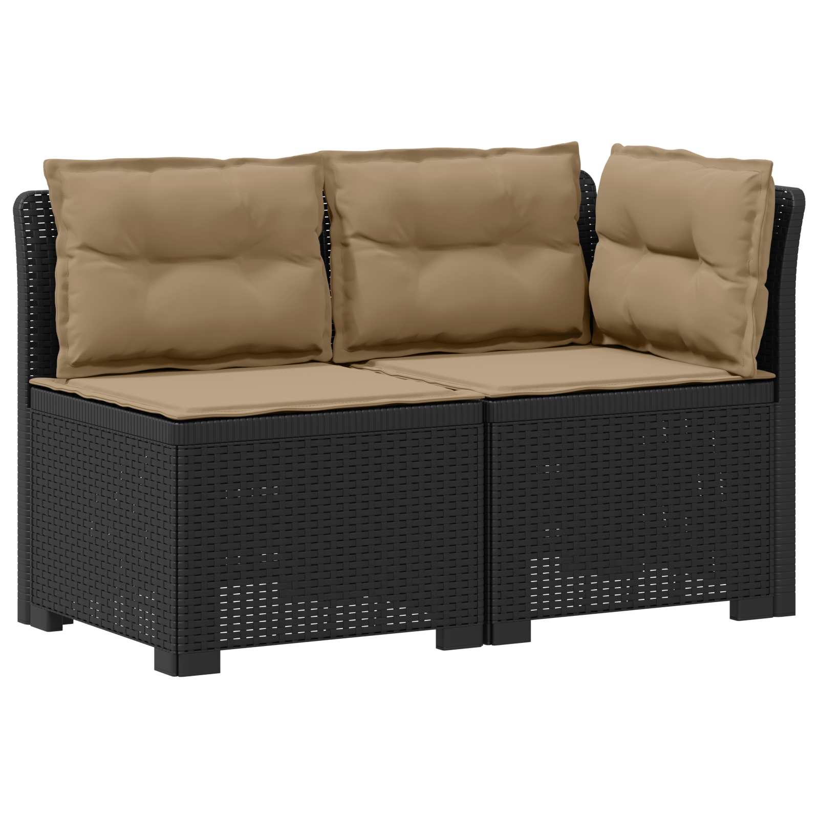 vidaXL Sofa Ogrodowa 2-osobowa z Poduszkami w Wyglądzie Rattanowym PP