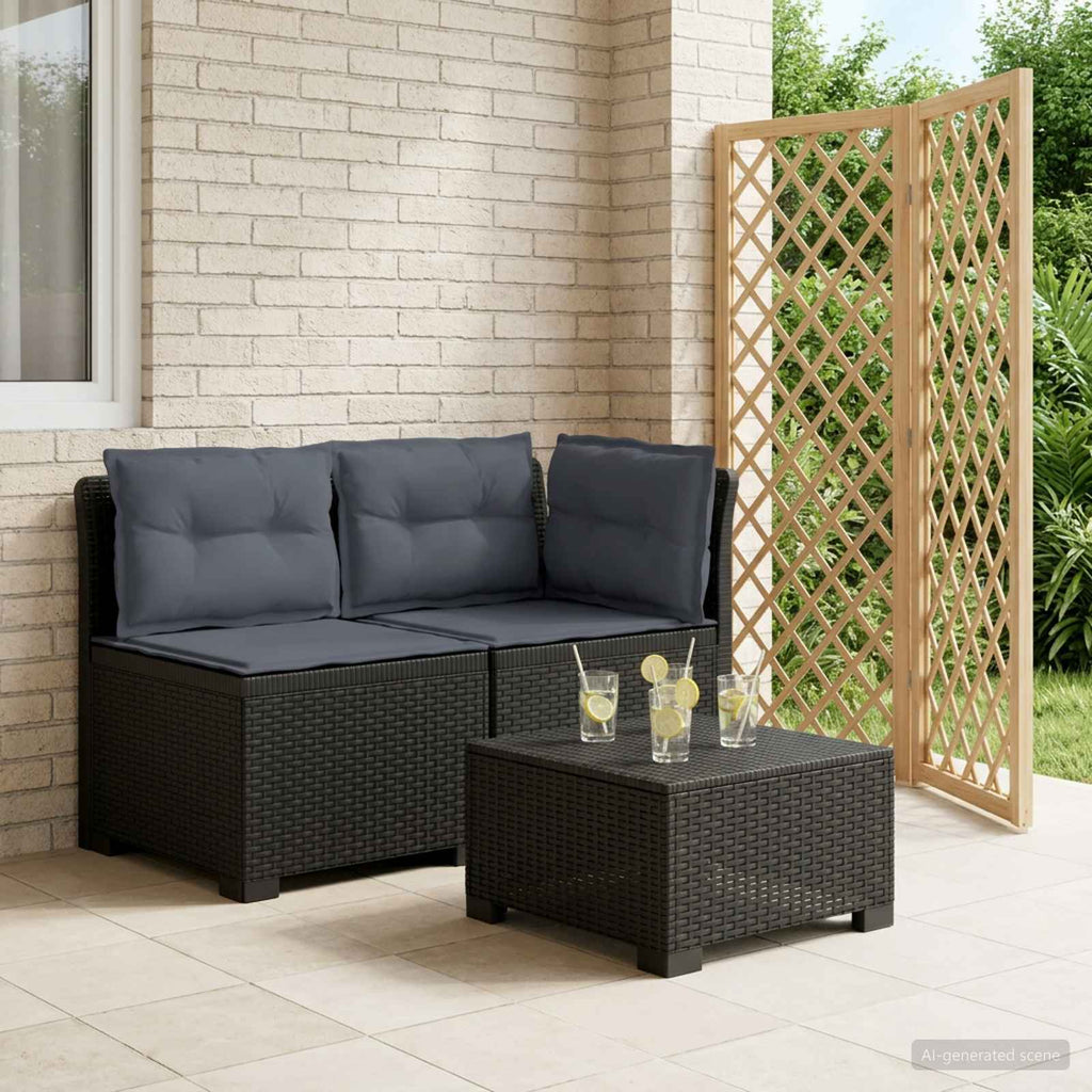 vidaXL Sofa Ogrodowa 2-osobowa z Poduszkami w Wyglądzie Rattanowym PP