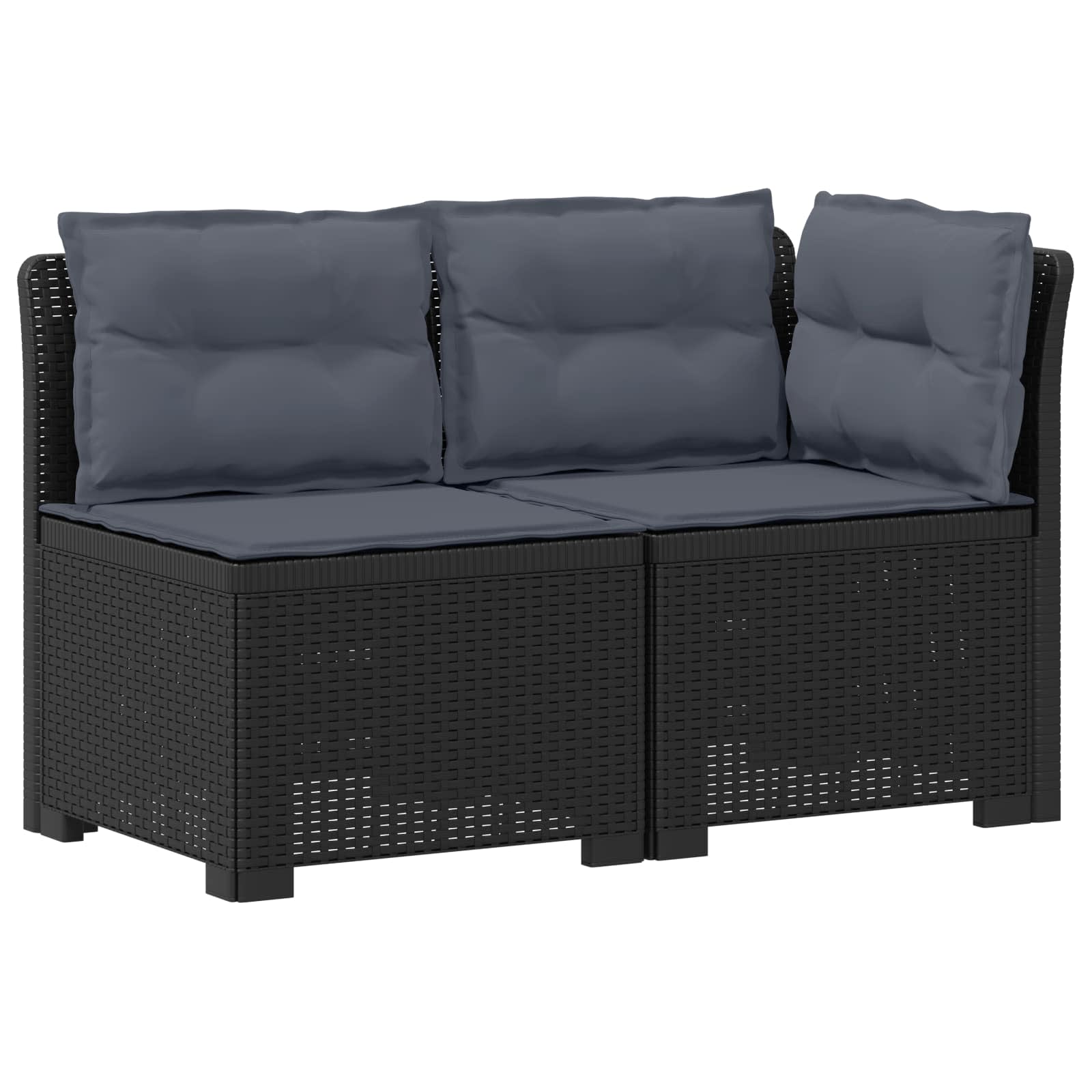 vidaXL Sofa Ogrodowa 2-osobowa z Poduszkami w Wyglądzie Rattanowym PP