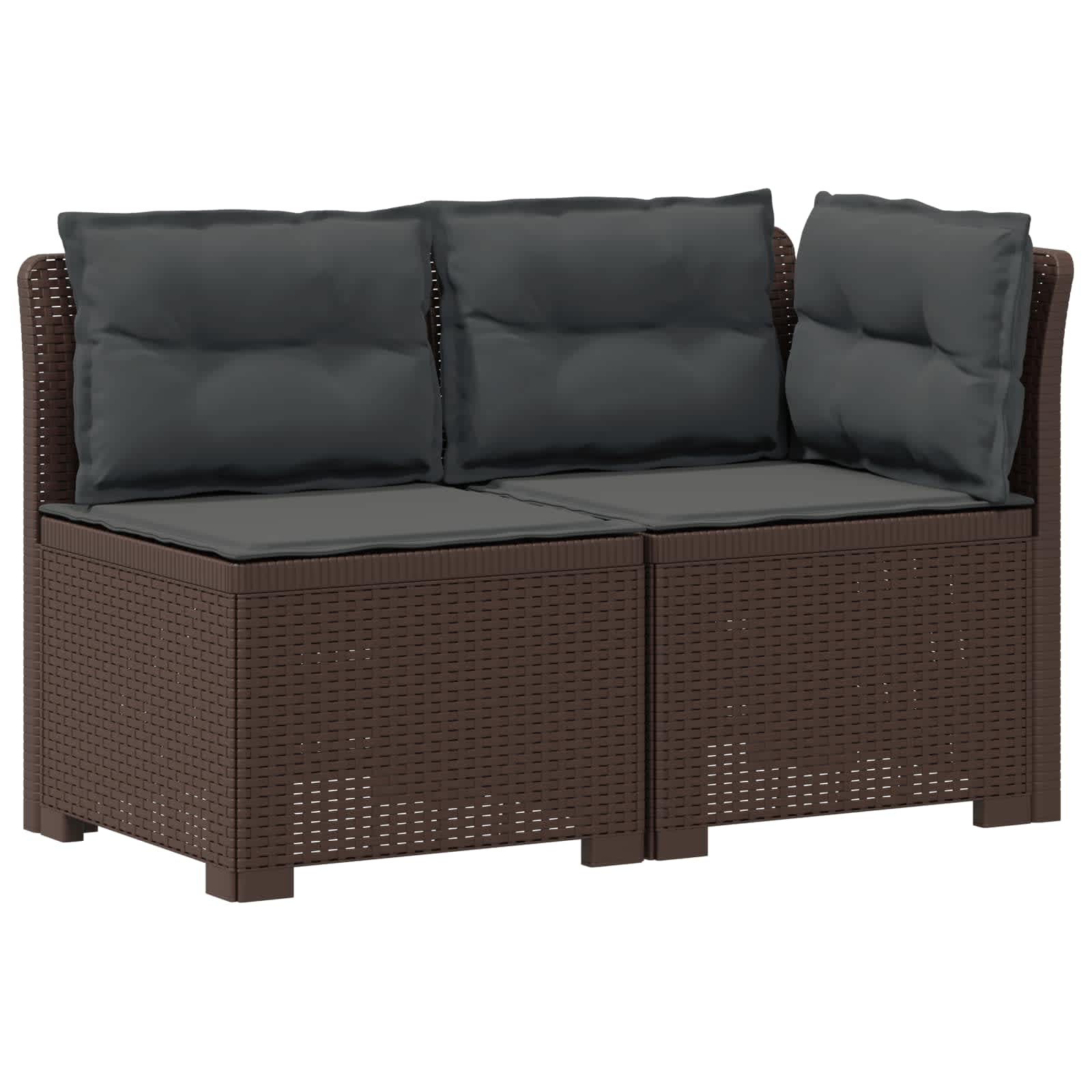 vidaXL Sofa Ogrodowa 2-osobowa z Poduszkami w Wyglądzie Rattanowym PP