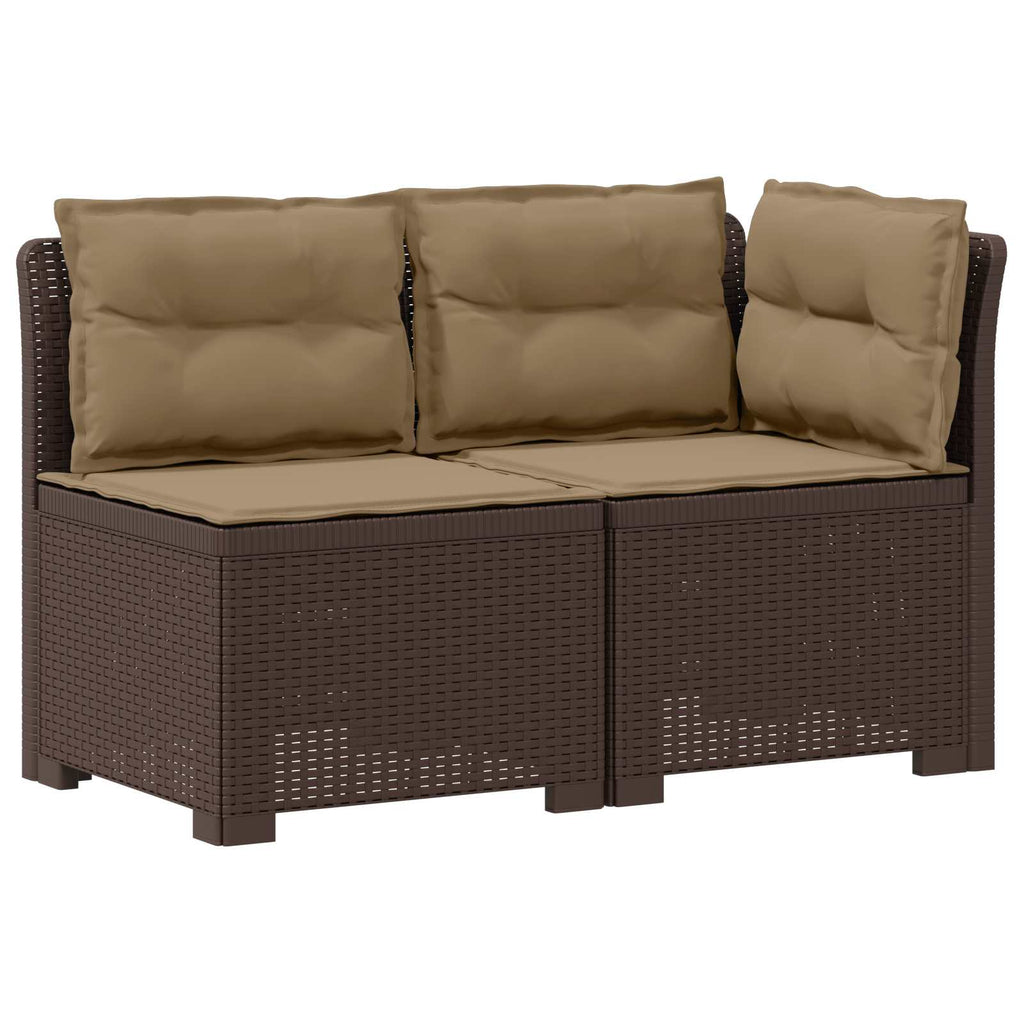 vidaXL Sofa Ogrodowa 2-osobowa z Poduszkami w Wyglądzie Rattanowym PP