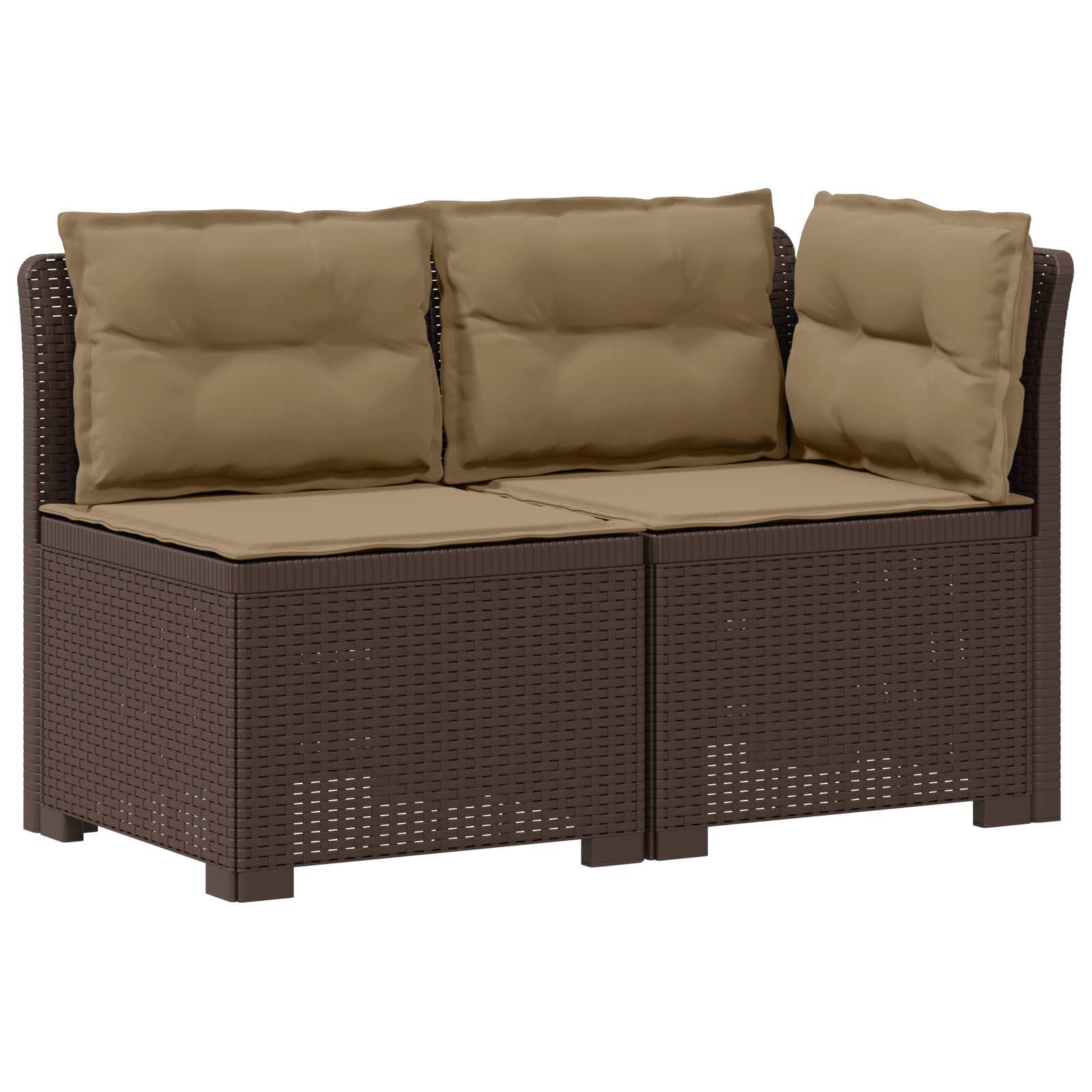 vidaXL Sofa Ogrodowa 2-osobowa z Poduszkami w Wyglądzie Rattanowym PP