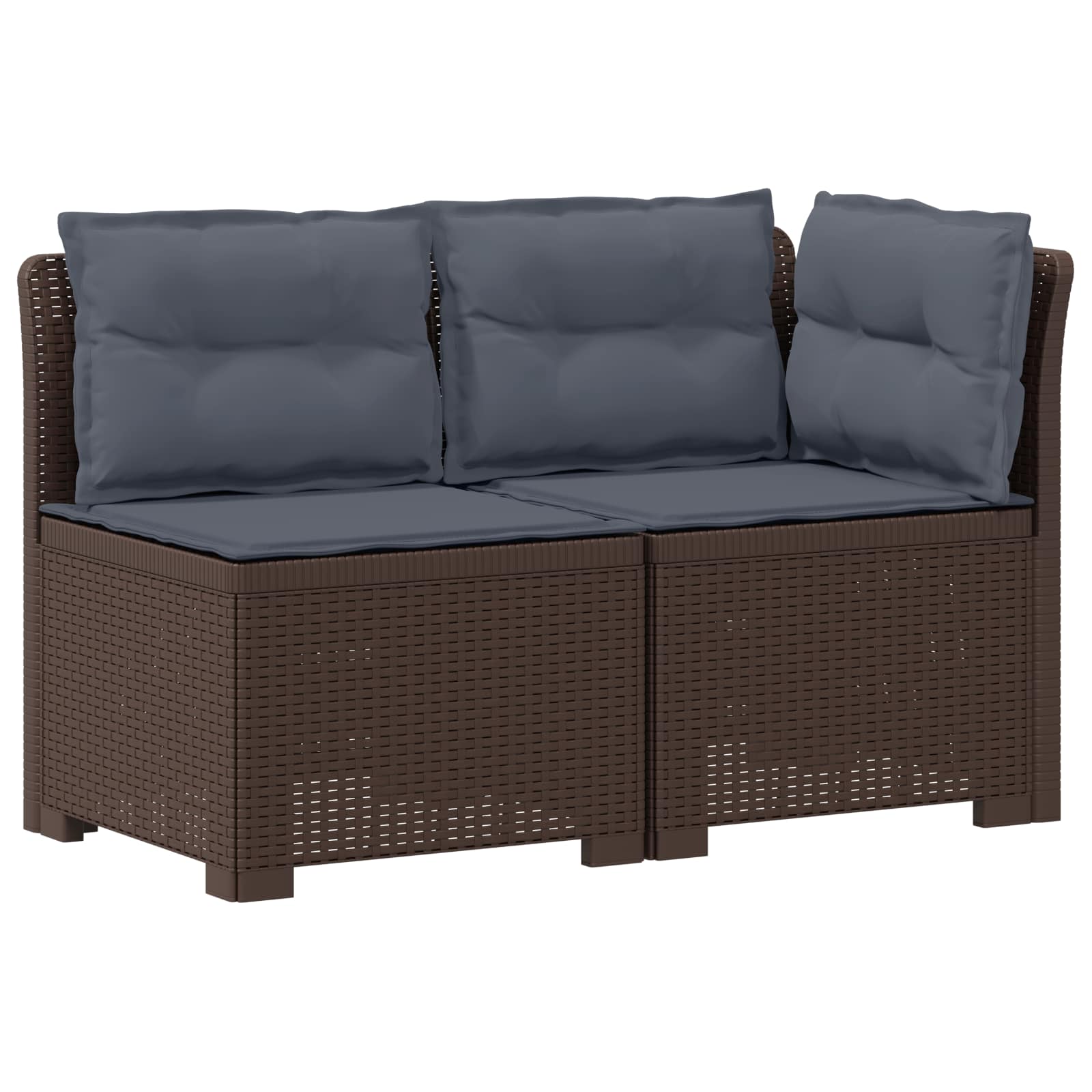 vidaXL Sofa Ogrodowa 2-osobowa z Poduszkami w Wyglądzie Rattanowym PP