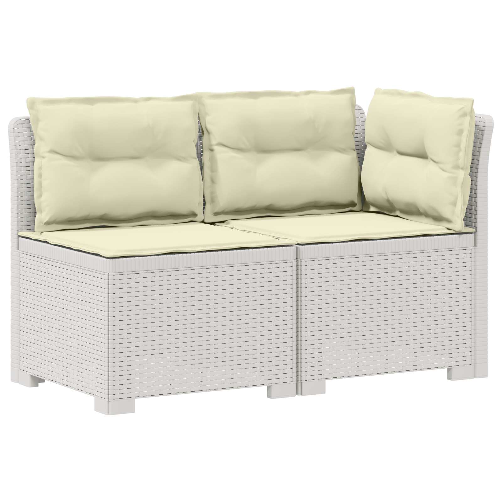 vidaXL Sofa Ogrodowa 2-osobowa z Poduszkami w Wyglądzie Rattanowym PP