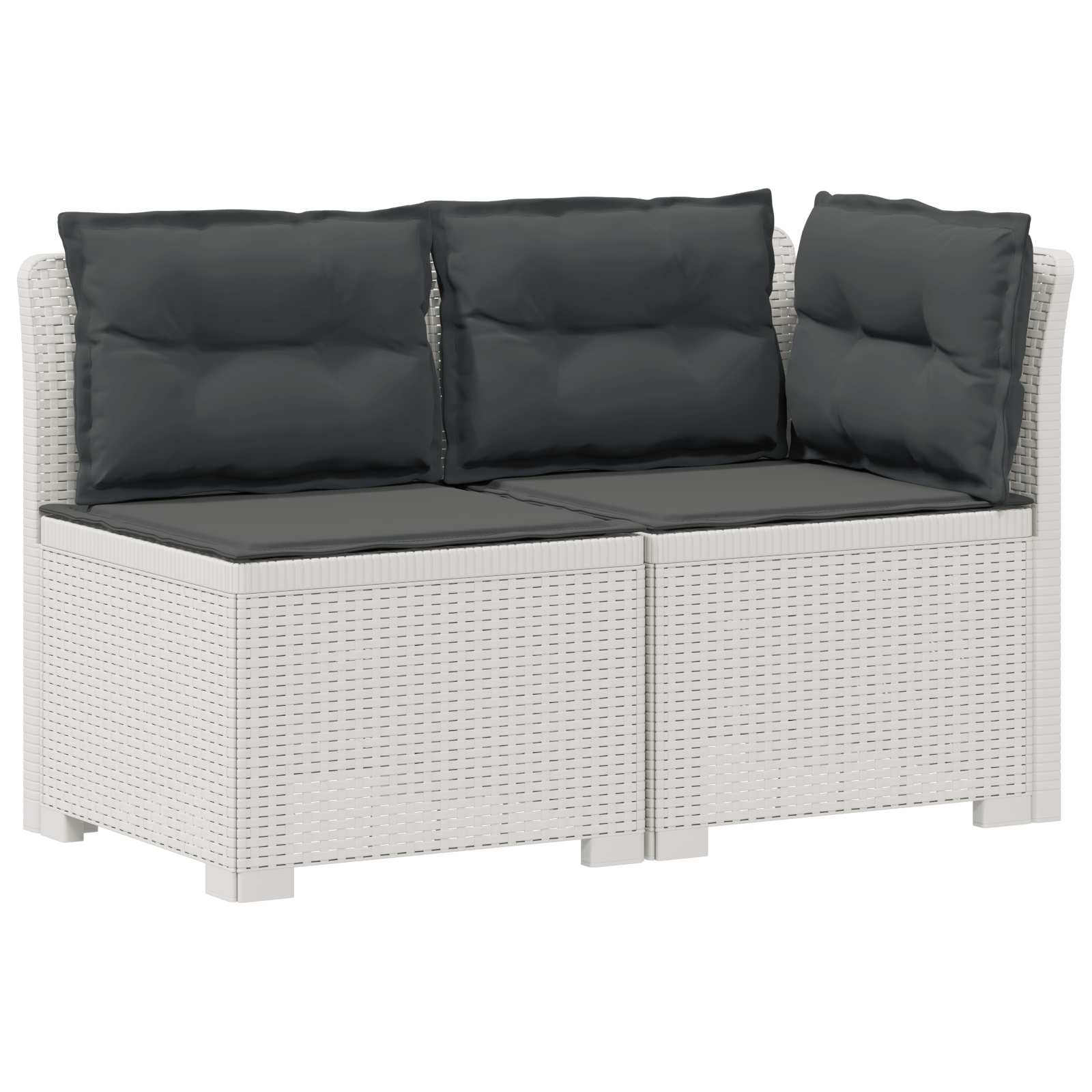 vidaXL Sofa Ogrodowa 2-osobowa z Poduszkami w Wyglądzie Rattanowym PP