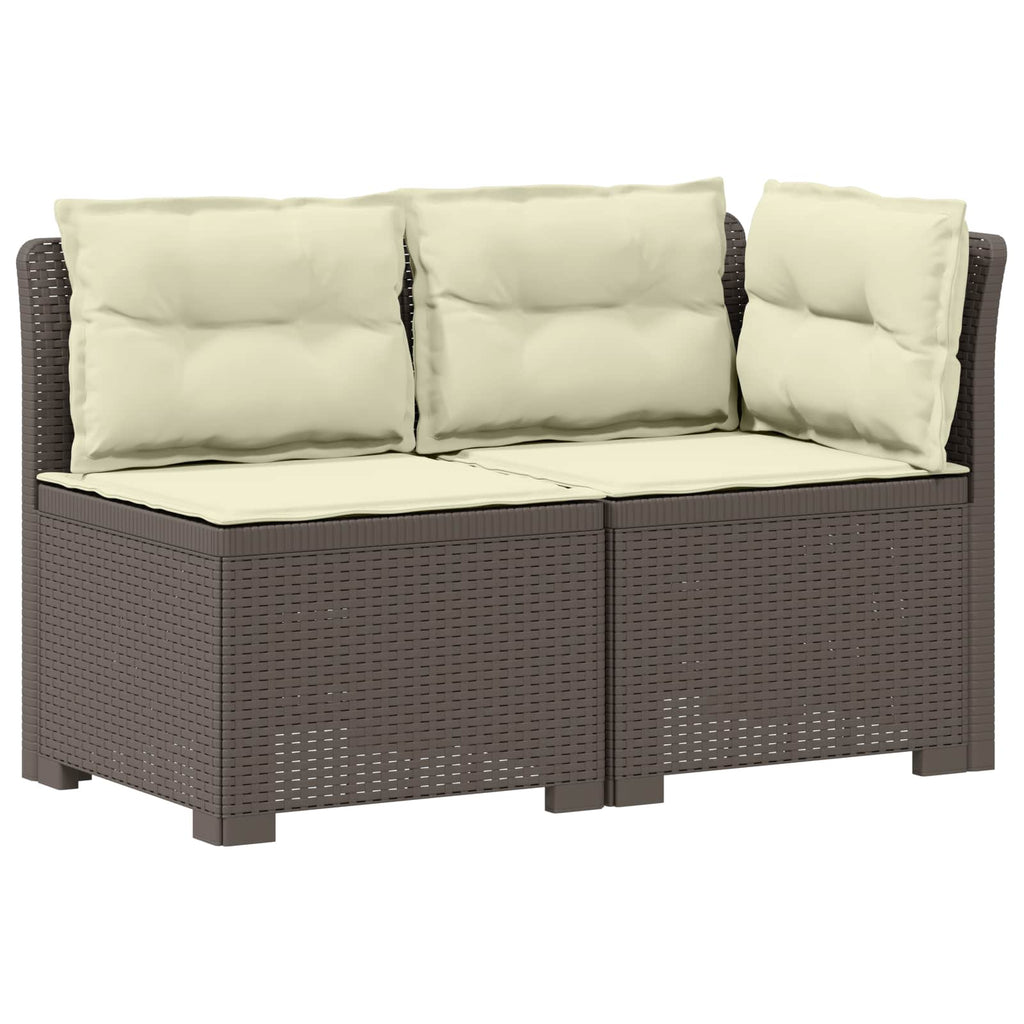 vidaXL Sofa Ogrodowa 2-osobowa z Poduszkami w Wyglądzie Rattanowym PP