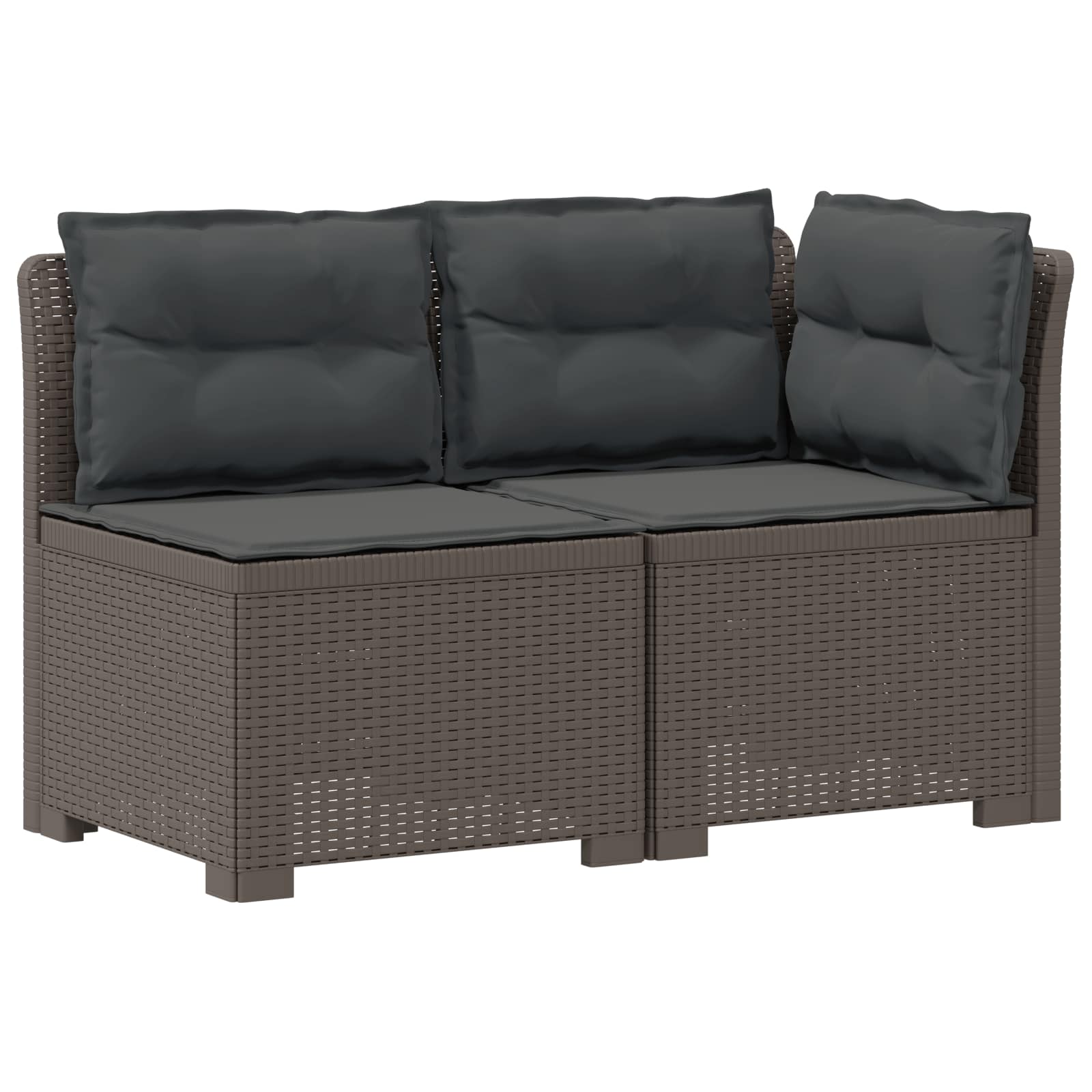 vidaXL Sofa Ogrodowa 2-osobowa z Poduszkami w Wyglądzie Rattanowym PP