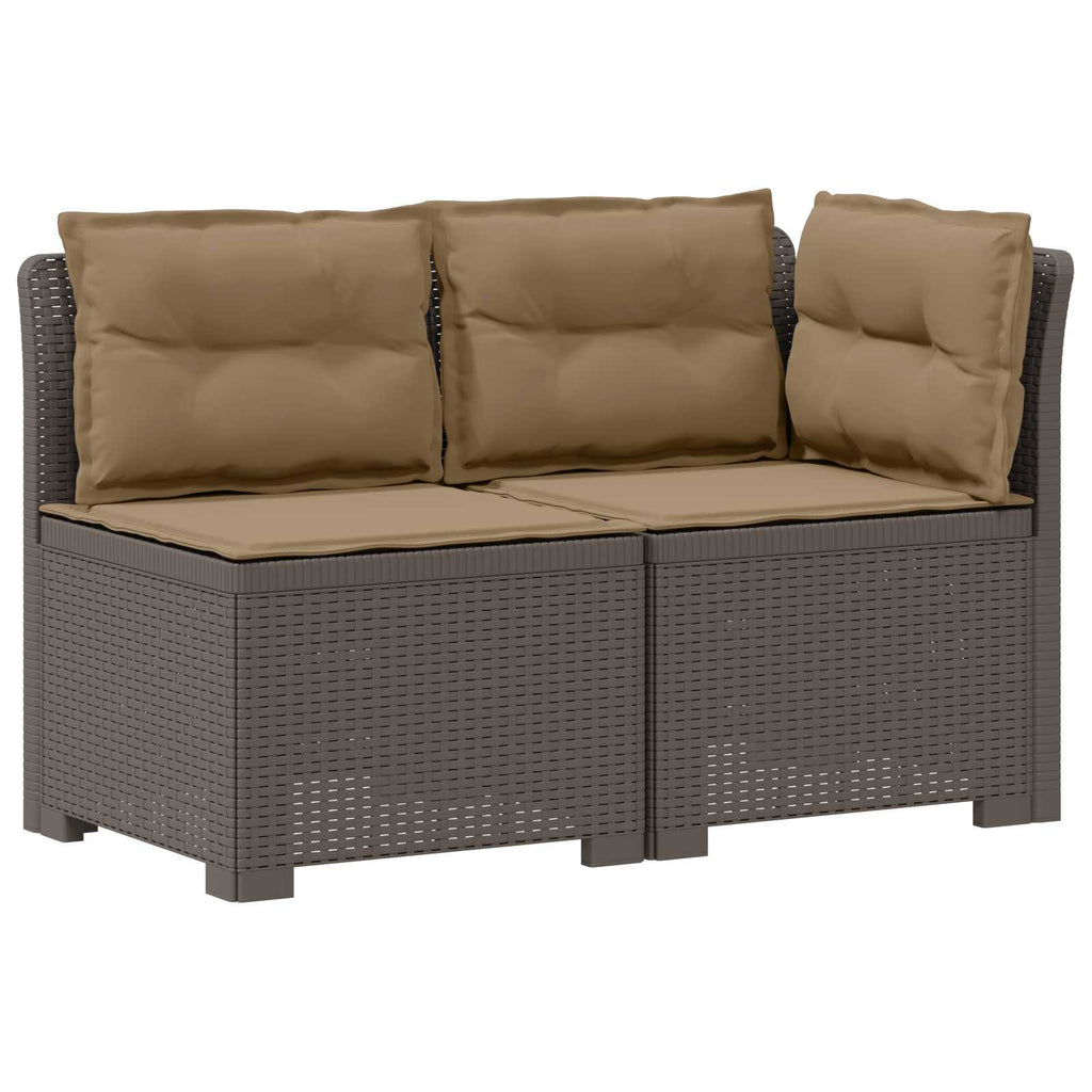 vidaXL Sofa Ogrodowa 2-osobowa z Poduszkami w Wyglądzie Rattanowym PP