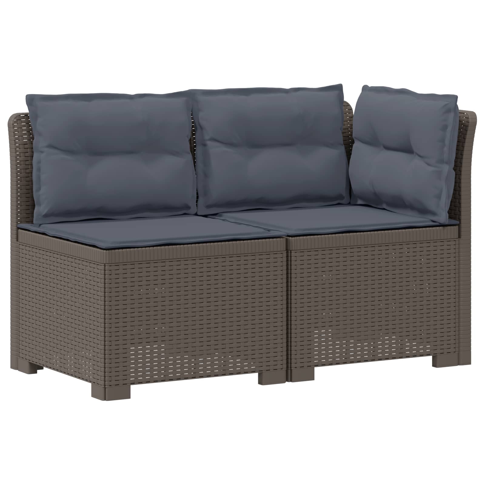 vidaXL Sofa Ogrodowa 2-osobowa z Poduszkami w Wyglądzie Rattanowym PP