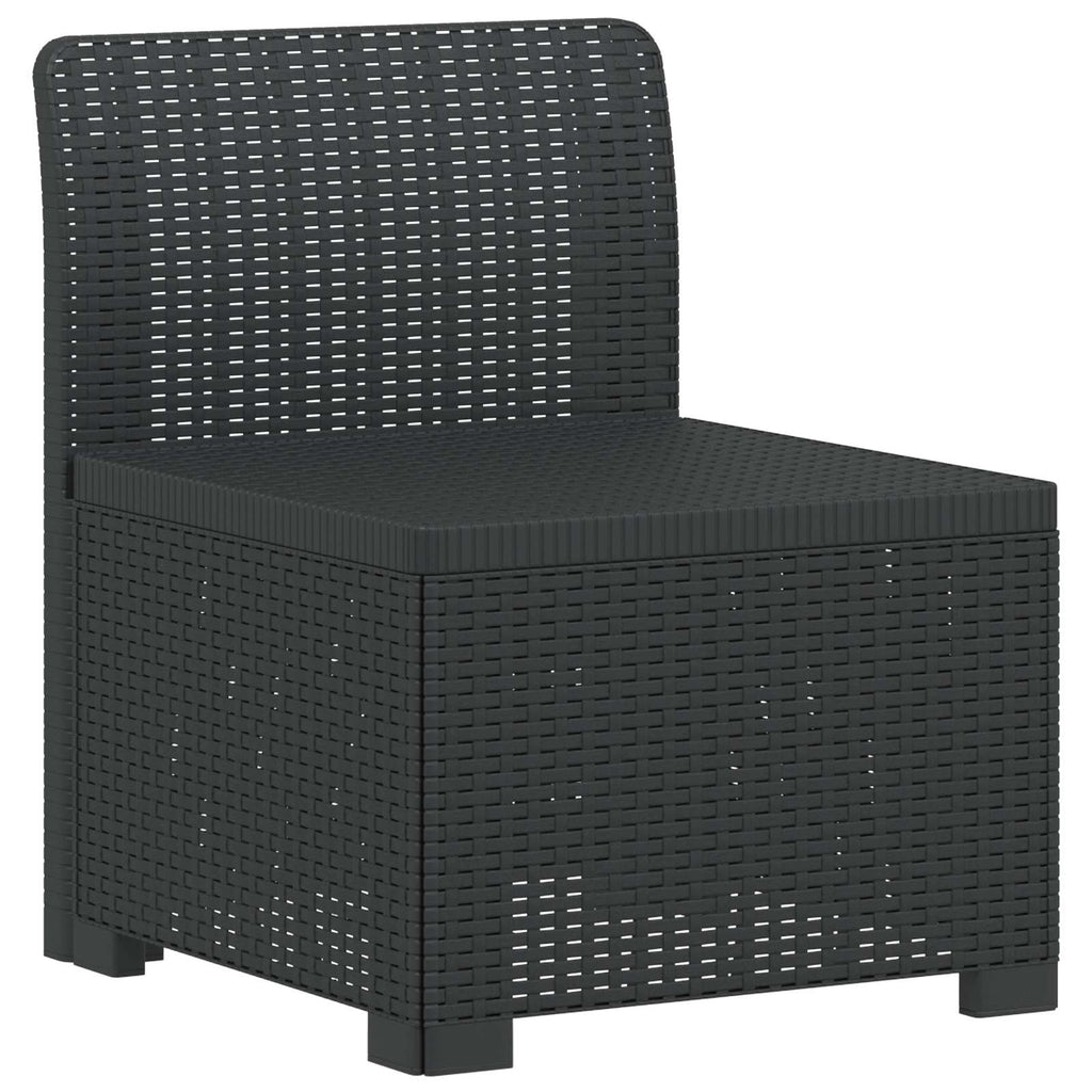 vidaXL Sofa Ogrodowa 3-osobowa Rattanowa PP antracytowy