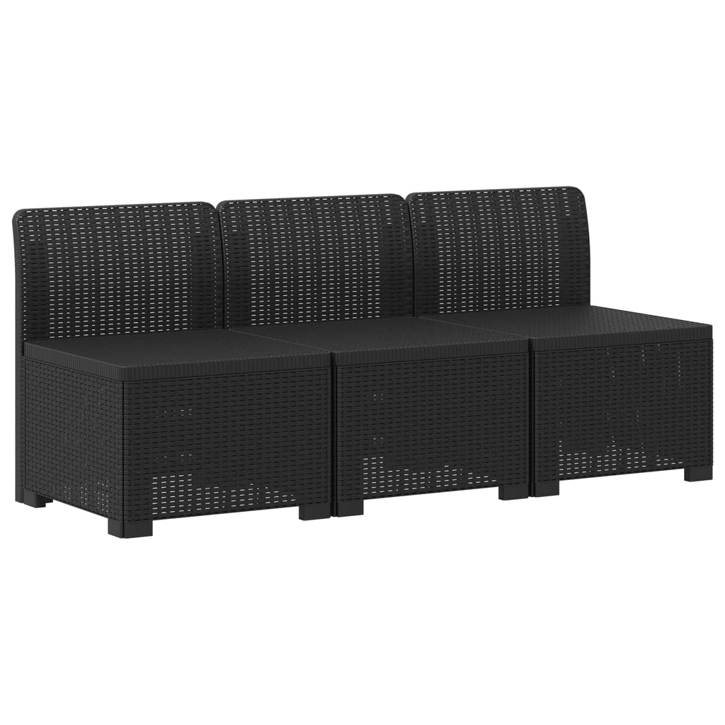 vidaXL Sofa ogrodowa 3-osobowa z poduszkami w rattanowym wyglądzie PP