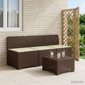 vidaXL Sofa ogrodowa 3-osobowa z poduszkami w rattanowym wyglądzie PP