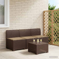 vidaXL Sofa ogrodowa 3-osobowa z poduszkami w rattanowym wyglądzie PP
