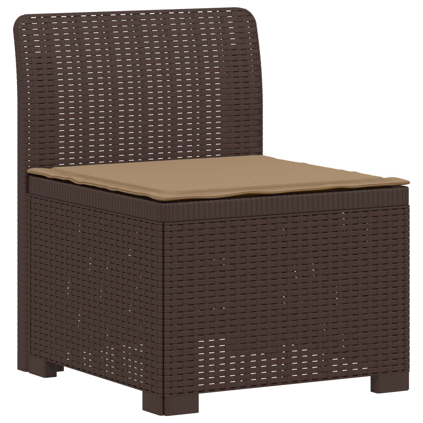 vidaXL Sofa ogrodowa 3-osobowa z poduszkami w rattanowym wyglądzie PP