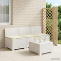 vidaXL Sofa ogrodowa 3-osobowa z poduszkami w rattanowym wyglądzie PP