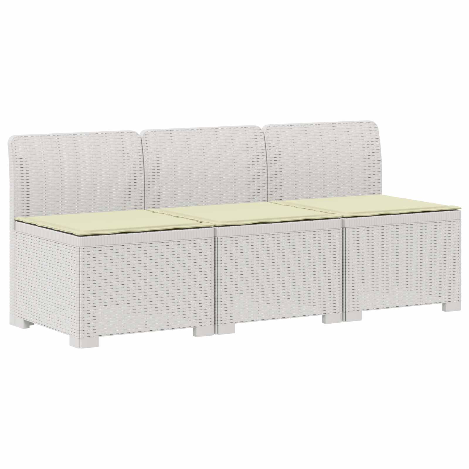 vidaXL Sofa ogrodowa 3-osobowa z poduszkami w rattanowym wyglądzie PP