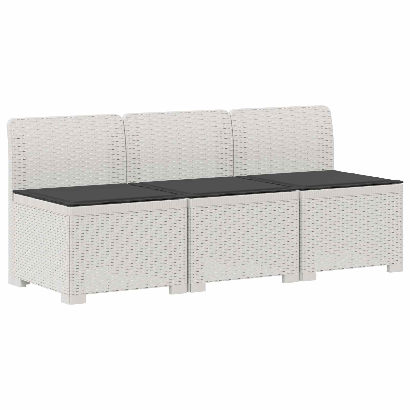 vidaXL Sofa ogrodowa 3-osobowa z poduszkami w rattanowym wyglądzie PP