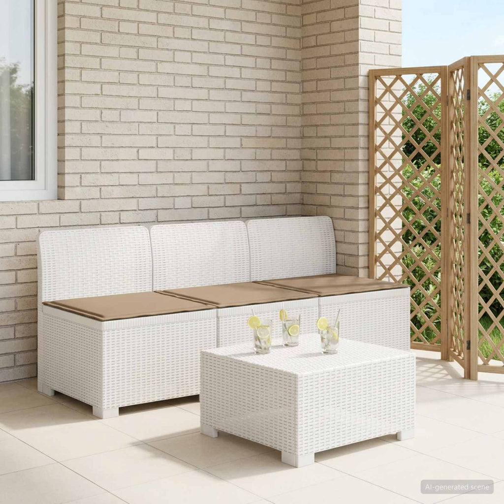 vidaXL Sofa ogrodowa 3-osobowa z poduszkami w rattanowym wyglądzie PP