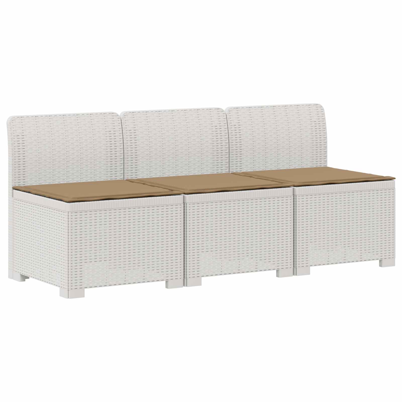 vidaXL Sofa ogrodowa 3-osobowa z poduszkami w rattanowym wyglądzie PP