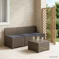 vidaXL Sofa ogrodowa 3-osobowa z poduszkami w rattanowym wyglądzie PP