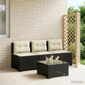 vidaXL Sofa ogrodowa 3-osobowa z poduszkami w rattanowym wyglądzie PP