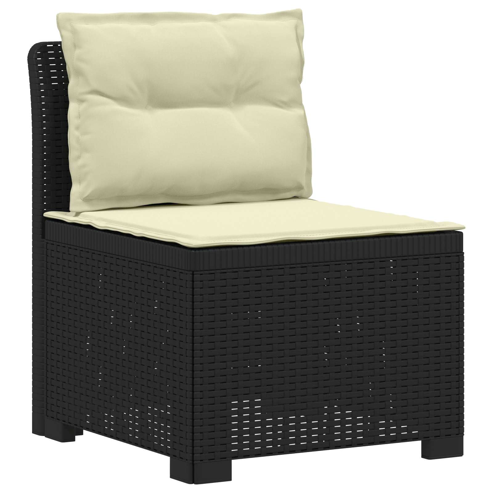 vidaXL Sofa ogrodowa 3-osobowa z poduszkami w rattanowym wyglądzie PP