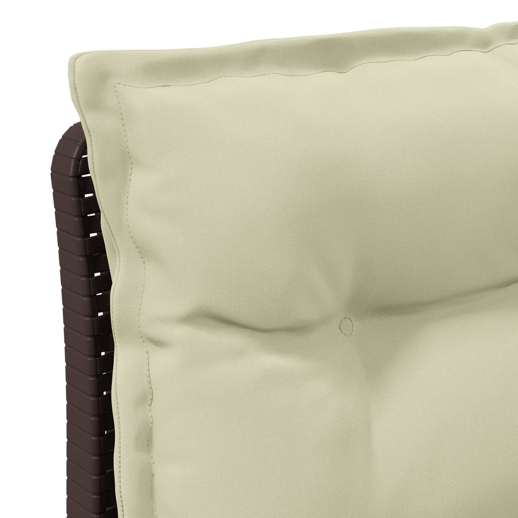 vidaXL Sofa ogrodowa 3-osobowa z poduszkami w rattanowym wyglądzie PP