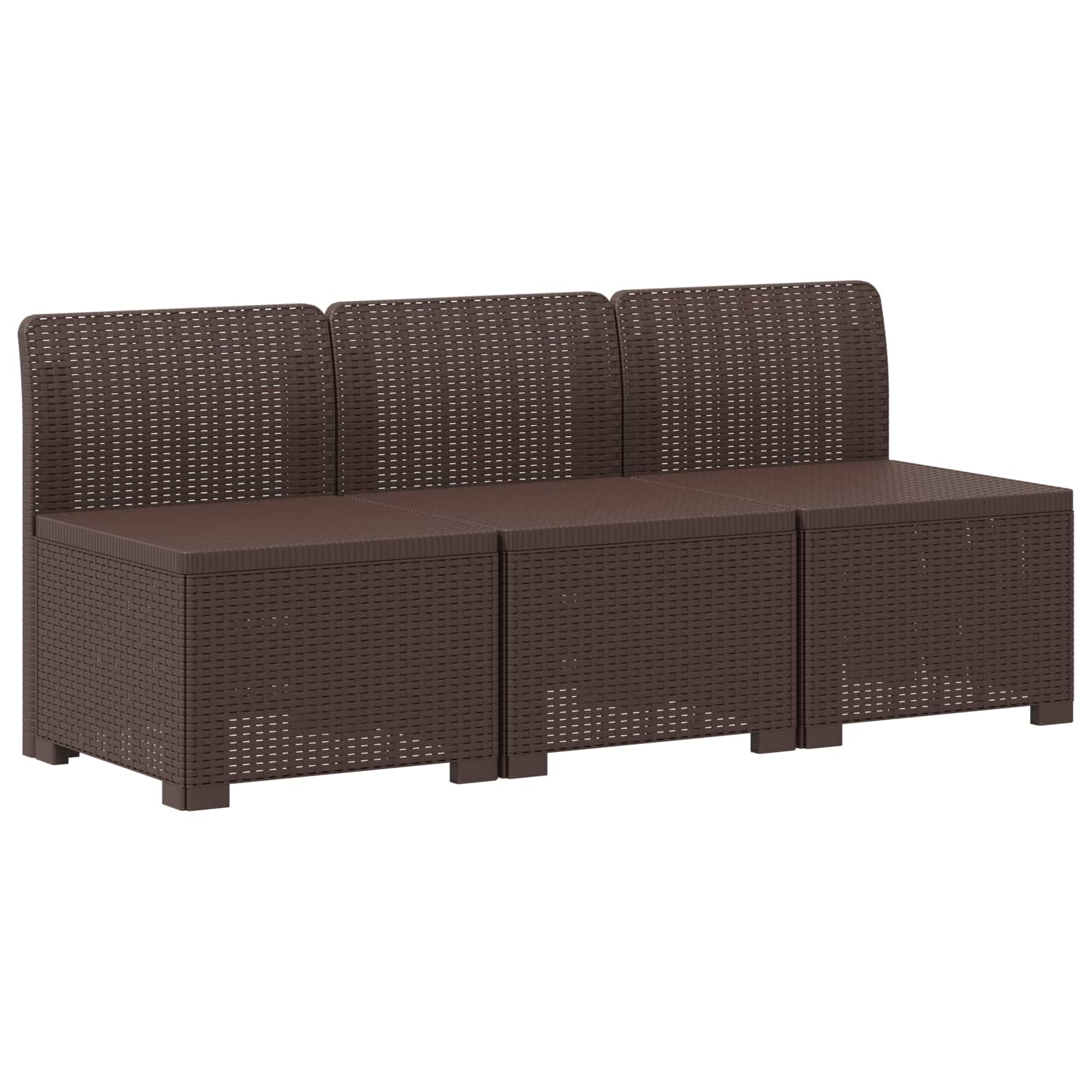 vidaXL Sofa ogrodowa 3-osobowa z poduszkami w rattanowym wyglądzie PP
