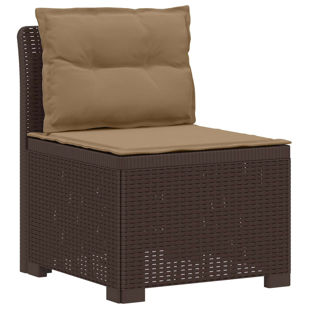vidaXL Sofa ogrodowa 3-osobowa z poduszkami w rattanowym wyglądzie PP
